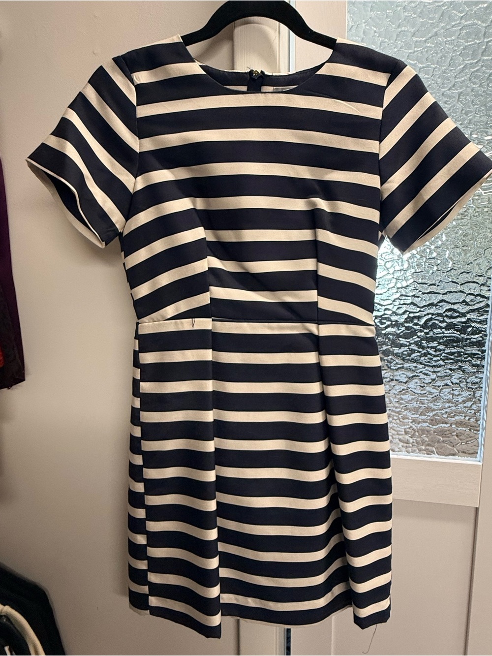 H&M Classic Navy and White Striped Short Sleeve Dress